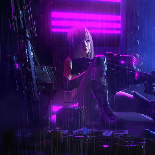 Cyberpunk Armed Girl Wallpaper Engine