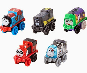 San Diego Comic-Con 2015 Exclusive Thomas & Friends x DC Comics Super Friends Mini Vehicles - “Dark Knight” Edition Batman Diesel, Superman Thomas, Cyborg Spencer, The Joker D10 and Harley Quinn Millie