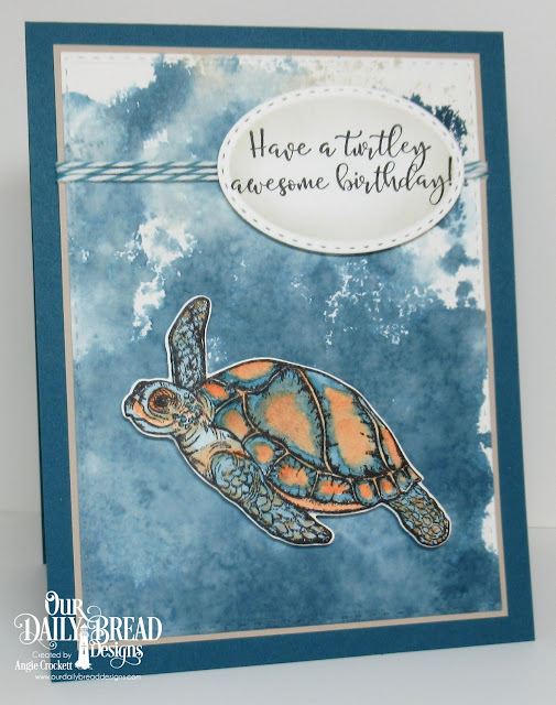 ODBD Turtle Love Stamp/Die Duos, ODBD Custom Double Stitched Rectangles Dies, ODBD Custom Stitched Ovals Dies, Card Designer Angie Crockett