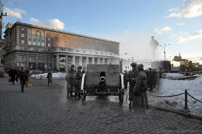 Moscow, Mayakovsky Square, 1941/2010, Triumfalnaya Square Moscú