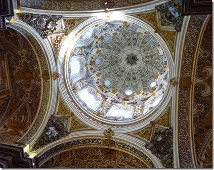 The baroque dome of a Granada's church