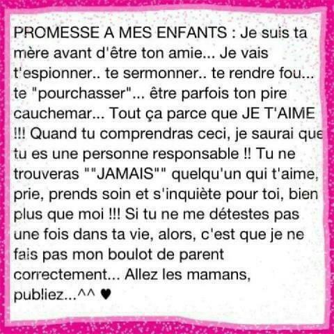 Promesse Ã  mes enfants :