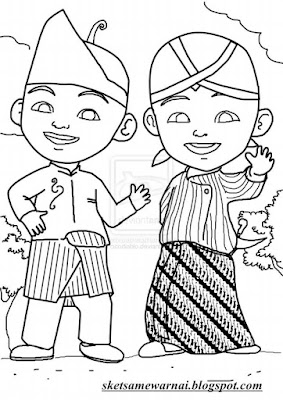 Mewarnai Baju Adat Upin Dan Ipin