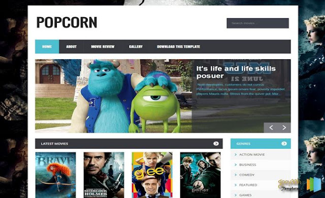 PopCorn Blogger Template - A2Z Blog Template