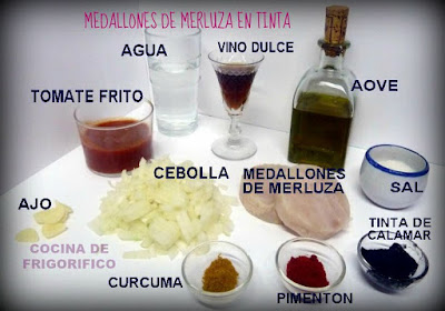 Medallones de merluza con tinta INGREDIENTES de Cocina de Frigorifico