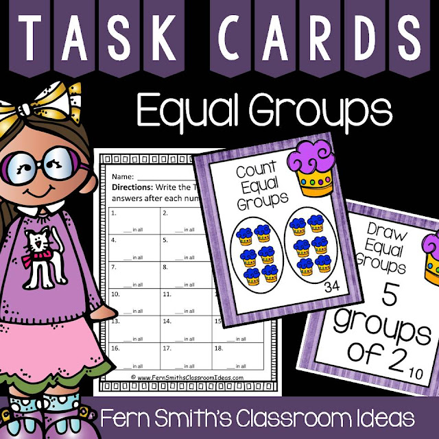 Fern Smith's Classroom Ideas Equal Groups Task Cards at TpT.