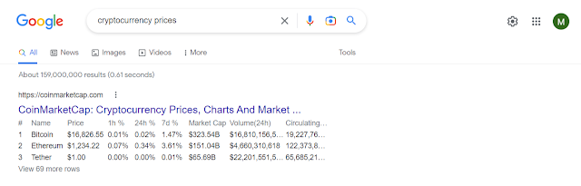 cryptocurrencies price