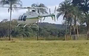 Rollemberg usa helicóptero em passeio político em Cidade Ocidental-GO