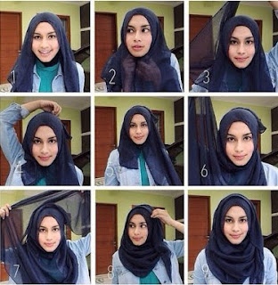 Tutorial Cara Memakai Hijab Pashmina 
