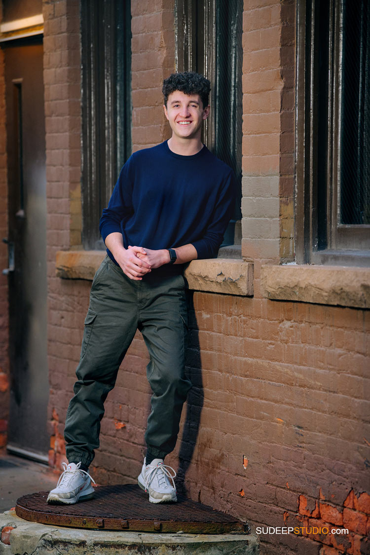 Huron High School Senior Pictures in Urban Alley Downtown by SudeepStudio.com Ann Arbor Senior Portrait Photographer