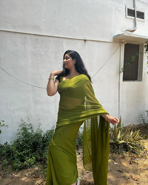 Kanduri Sudha Stuns in Green Saree