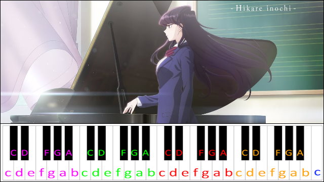 Hikare Inochi by Kitri (Komi-san wa, Comyushou desu ED) Hard Version Piano / Keyboard Easy Letter Notes for Beginners