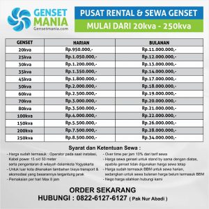 Harga Sewa Genset Solo