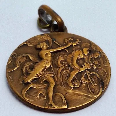 a vintage cycling bronze medal