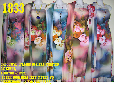 EID 1833: EXCLUSIVE ITALIAN DIGITAL PRINTED, CANTIK, LEMBUT, SEJUK DAN SELESA, 4 METER, 5 COLORS