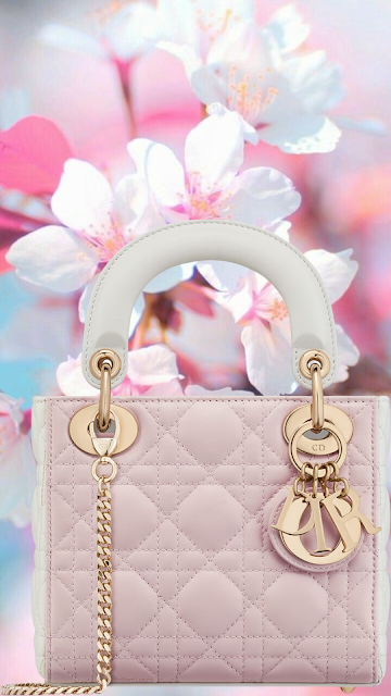 ♦Lady Dior mini two-tone latte and powder pink Lady Dior cannage lambskin bag #brilliantluxury