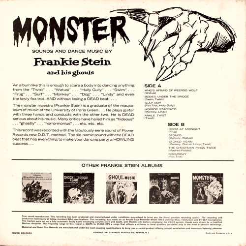 Frankie Stein And His Ghouls Monster Sounds And Dance Music