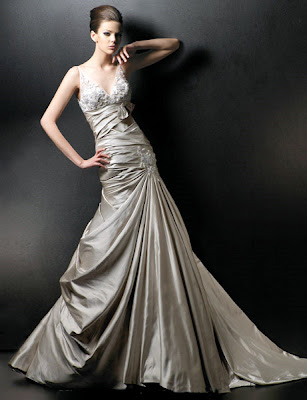 Many designers have shown that color in their wedding dresses that is