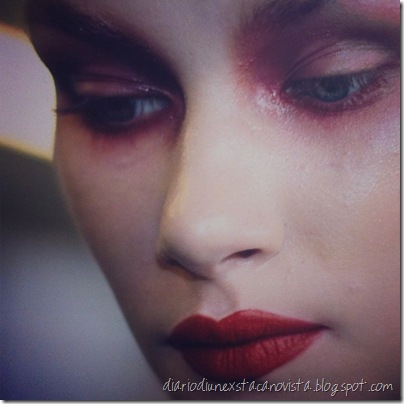 Alex Box’s make up backstage for Gareth Pugh