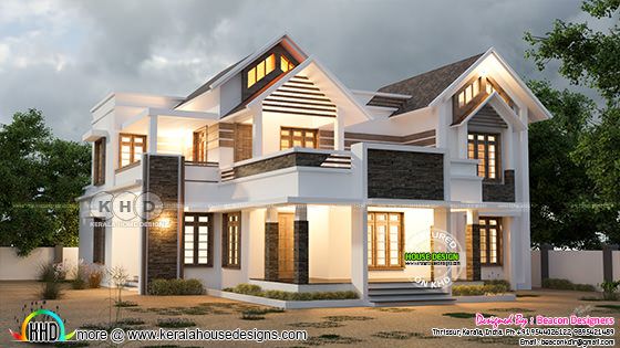 4 Bedroom modern mixed roof home
