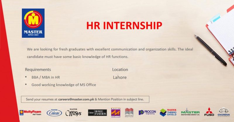 Master Group Of Industries Announced HR Internship