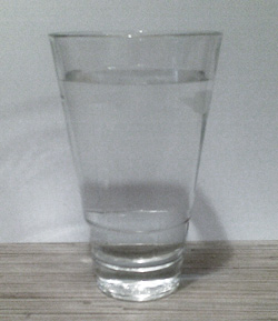 How many water molecules are there in the glass of water?