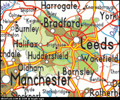 Map of West Yorkshire City Picture