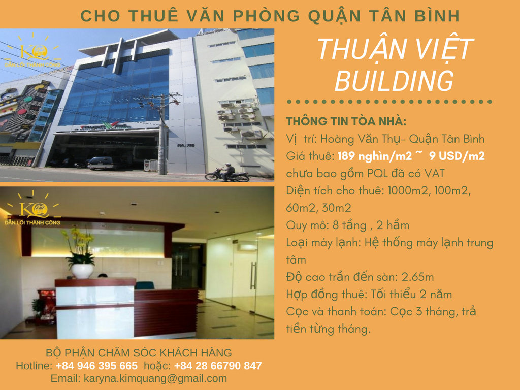 Cho thuê văn phòng quận Tân Bình Thuận Việt building