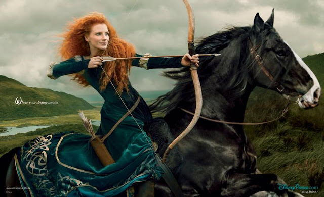 A atriz Jessica Chastain como Merida.