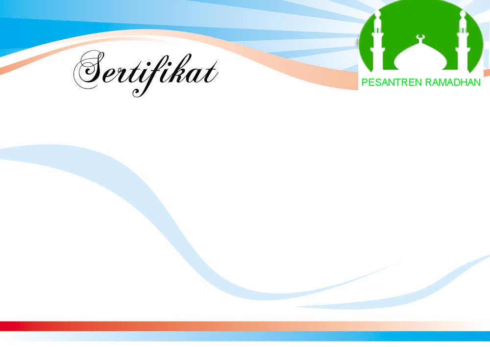 Download Blanko Sertifikat Pesantren Kilat Ramadhan 1436 H 