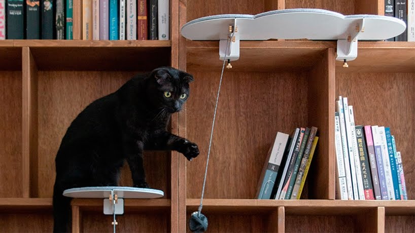 Plataformas de observación y juego para gatos se unen a los muebles de la casa
