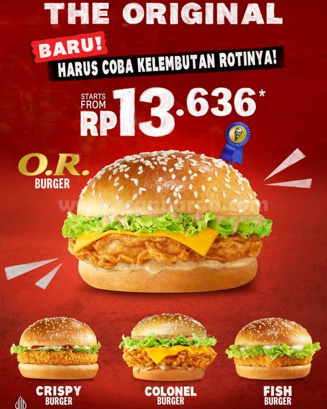 Promo KFC BURGER Harga Mulai Rp 13.636*