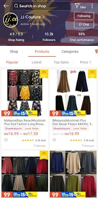 Kedai Baju Blouse Muslimah di Shopee Yang Murah