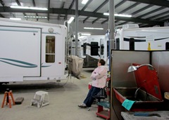 Barb Watching The Work Done