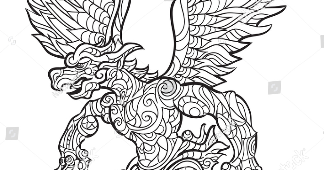  Gambar  Mewarnai Hitam  Putih  Burung  Garuda Terbaru gambarcoloring