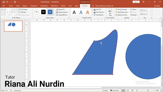 Cara Memotong Shape di Powepoint 2016