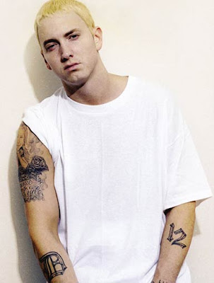 Eminem's bleached hair tattoo. Posted by arry at 5:02 AM