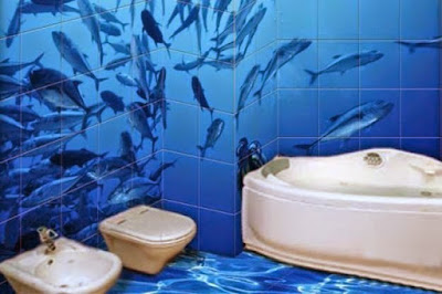 3D designs for bathroom walls and floors with wall murals