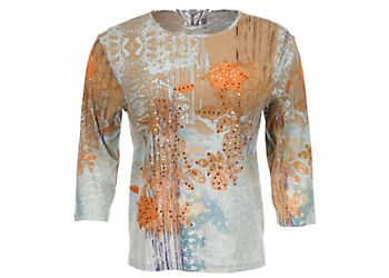 Take Two Clothing Co.® Tie Dye Border Floral Top 