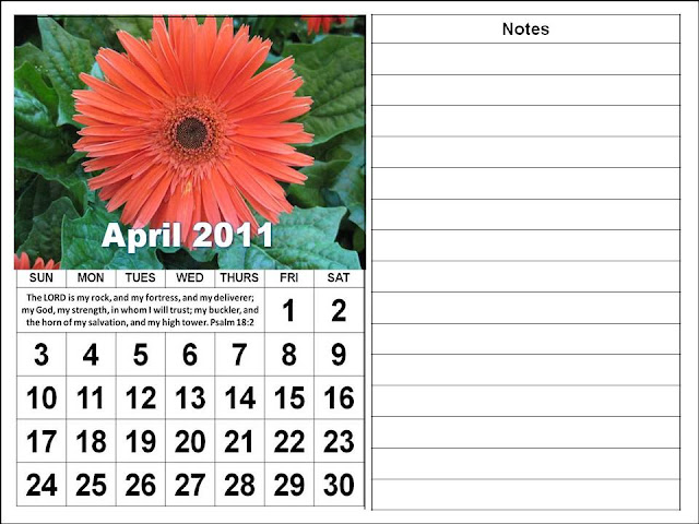 calendar april 2011 image. Christian April 2011 Calendar