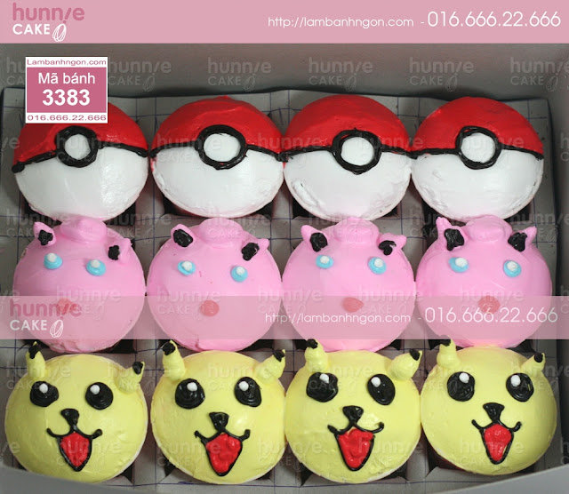 Bộ cupcake sinh nhật đẹp Pokemon - Pikachu