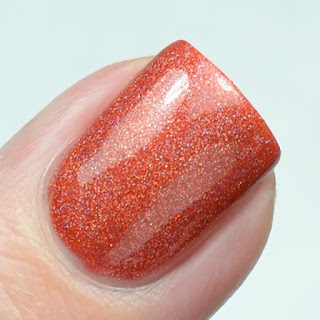 orange holographic nail polish