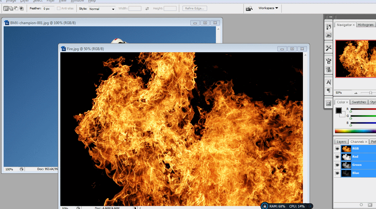 Membuat Efek Terbakar Api Di Photoshop