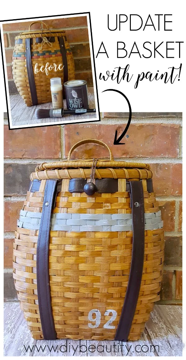 The country colors on this basket were updated with paint!
