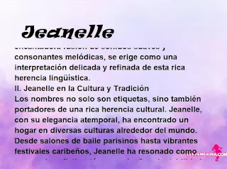 significado del nombre Jeanelle