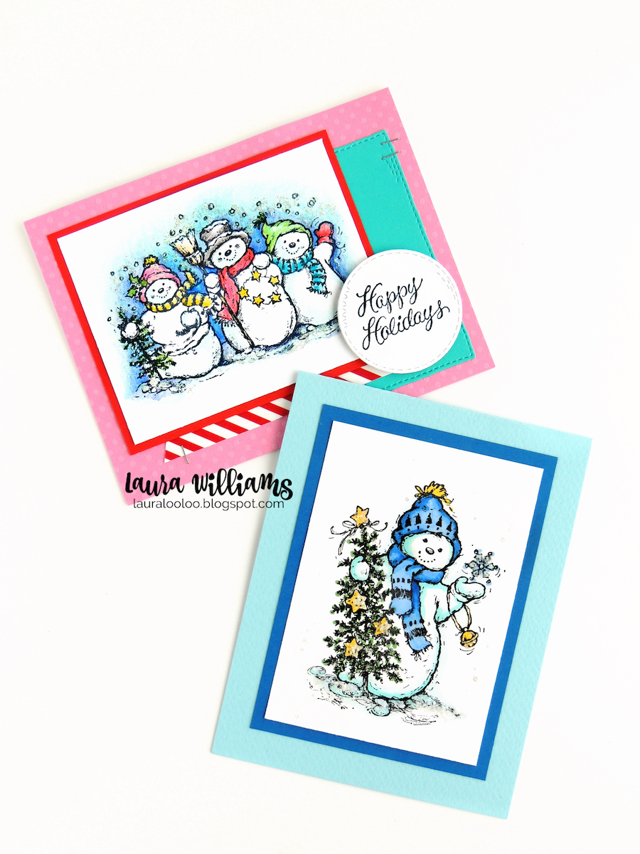 Hello November! And hello my crafty peeps! A new month means it's time for a new limited edition stamp set from Impression Obsession. This month's set is just in time to create cute winter cards and crafts with adorable snowmen! Both of today's cards feature the November stamp set from Impression Obsession. Impression Obsession's monthly stamp set requires no membership or recurring charges. Simply stop by the shop each month and check out the  limited edition kit. Because these sets have been so popular, we've extended the availability and each set will be in the shop for TWO months instead of one - that means you have until the end of December to grab this set.