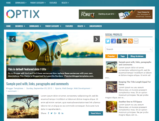 Optix Blogger Theme