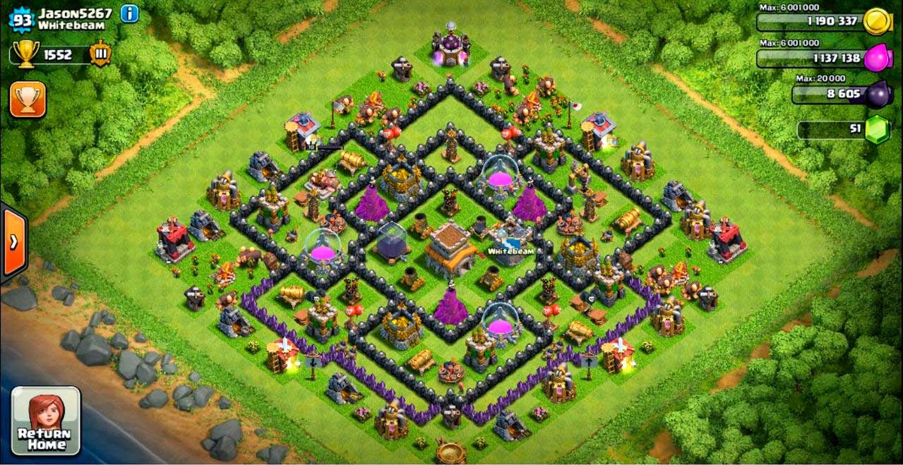 Kumpulan Base Coc TH8 Keren 2017 With Bomb Tower Trik Dan Tips Menarik