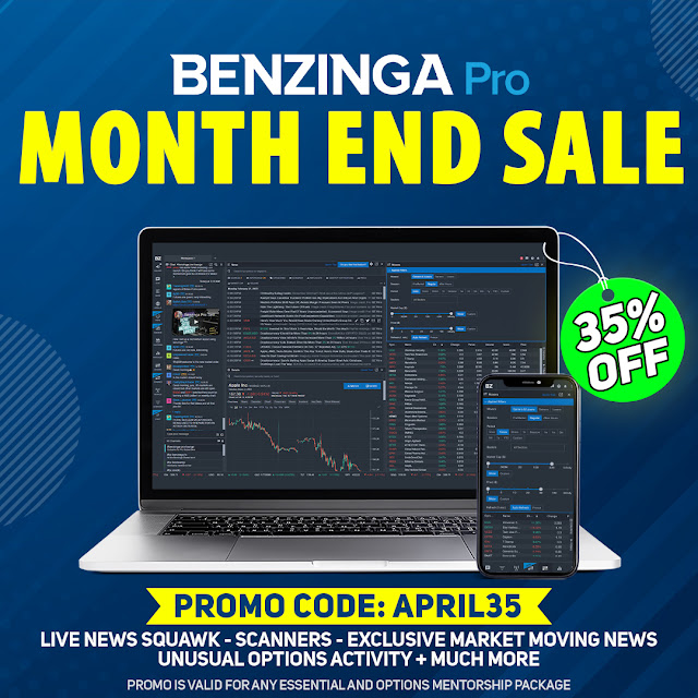 35% off Benzinga Pro's Essential Package or Options Mentorship!