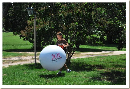 J and his big beach ball